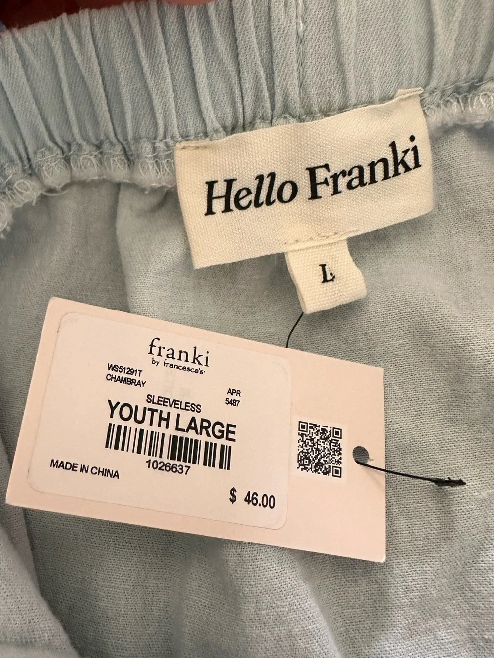 Francesca's Hello Franki Light Blue Sleeveless Top
